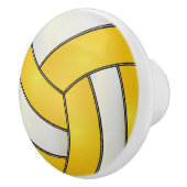 Geel en wit volleybal keramische knop (Rechts)