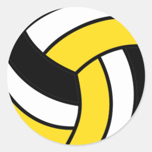 Geel en wit volleybal ronde sticker