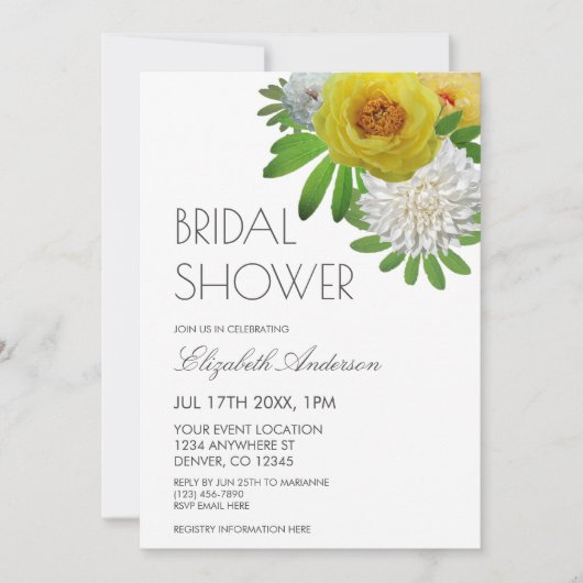 Geel en wit Vrijgezellenfeest Kaart (Voorkant)