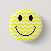 Geel en wit Zigzag Face Button (Voorkant)