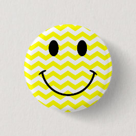 Geel en wit Zigzag Face Button