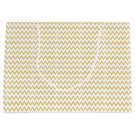 GEEL EN WIT ZIGZAG GROOT CADEAUZAKJE (Voorkant)