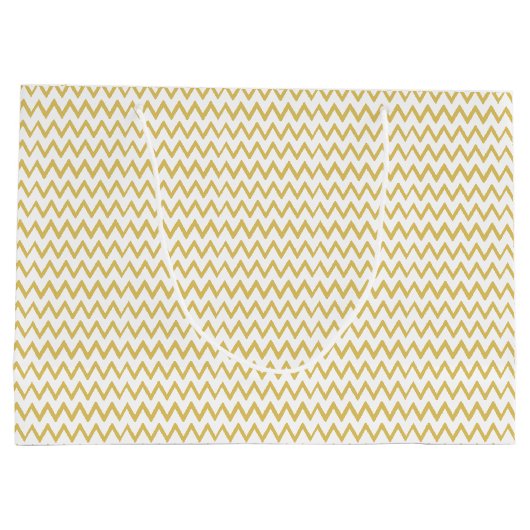 GEEL EN WIT ZIGZAG GROOT CADEAUZAKJE (Achterkant)