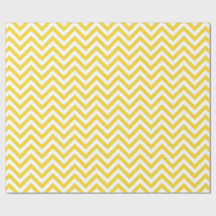 Geel en wit Zigzag Stripes Chevron Pattern Cadeaupapier