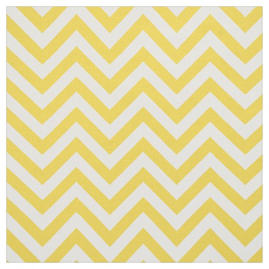 Geel en wit Zigzag Stripes Chevron Pattern Stof (Swatch)