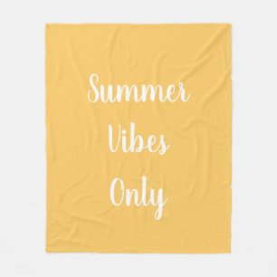 Geel en wit Zomervibes slechts Fleece Deken