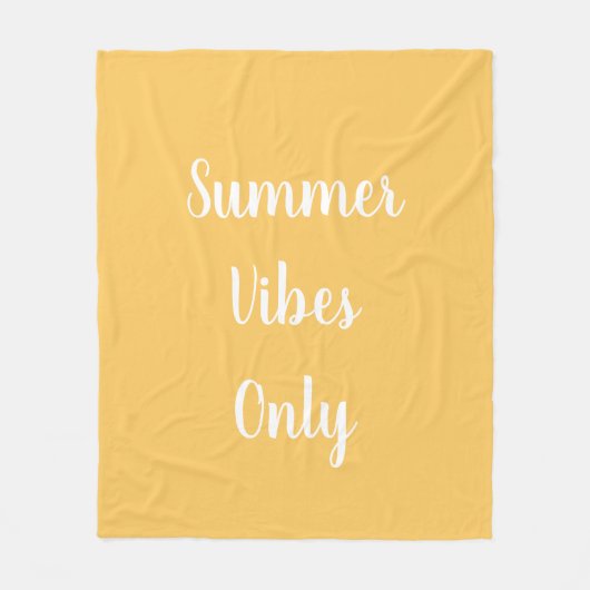 Geel en wit Zomervibes slechts Fleece Deken (Voorkant)