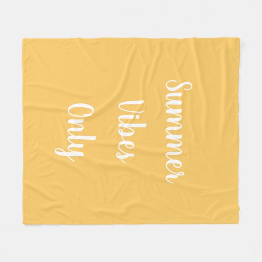 Geel en wit Zomervibes slechts Fleece Deken (Voorkant (Horizontaal))