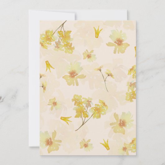 Geel en wit Zonnebloem Bloemen Outdoor Wedding Kaart (Achterkant)