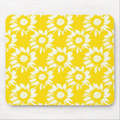 Geel en wit zonnebloempatroon muismat (Voorkant)