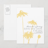 Geel en wit Zwarte Ogen Susan Save the Date Aankondigingskaart (Voorkant / Achterkant)