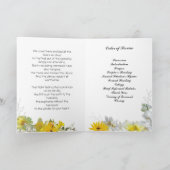 Geel en witte bloemen begrafenisprogramma programma (Binnen)