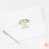 Geel en witte bloemen voorjaar tuin ronde sticker (Envelop)