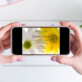 Geel en Witte Daisies Post Wedding Brunch Kaart