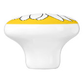 Geel en Witte Daisy 2 Keramische Knop (Zijkant)