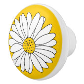 Geel en Witte Daisy 2 Keramische Knop (Rechts)