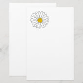 Geel en Witte Daisy Briefpapier (Voorkant / Achterkant)