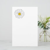Geel en Witte Daisy Briefpapier (Staand voorkant)