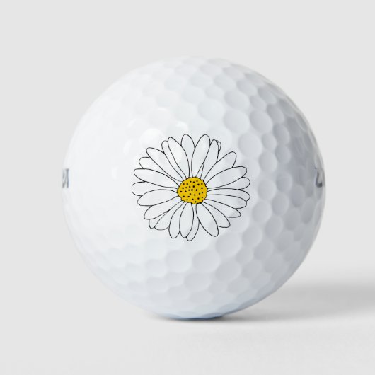 Geel en Witte Daisy Golfballen (Voorkant)