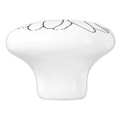 Geel en Witte Daisy Keramische Knop (Zijkant)