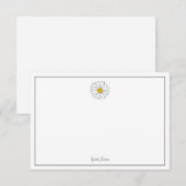 Geel en Witte Daisy Notitiekaartje (Voorkant / Achterkant)