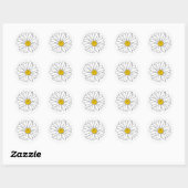 Geel en Witte Daisy Ronde Sticker (Vel)
