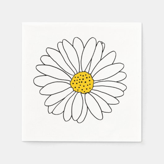 Geel en Witte Daisy Servet (Voorkant)