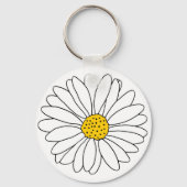 Geel en Witte Daisy Sleutelhanger (Voorkant)