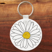 Geel en Witte Daisy Sleutelhanger (Voorkant)