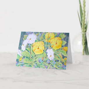 Geel en Witte Pansies Kaart
