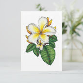Geel en Witte Plumeria Hawaiian Bedankkaart (Staand voorkant)