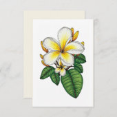 Geel en Witte Plumeria Hawaiian Bedankkaart (Voorkant / Achterkant)