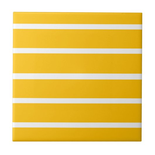 Geel en witte strepen ontwerp tegeltje (Voorkant)