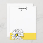 Geel en Witte Whimsical Daisy met de Tekst van de  (Voorkant / Achterkant)