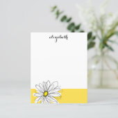 Geel en Witte Whimsical Daisy met de Tekst van de  (Staand voorkant)