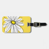 Geel en Witte Whimsical Daisy met de Tekst van de  Bagagelabel (Voorkant horizontaal)
