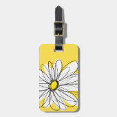 Geel en Witte Whimsical Daisy met de Tekst van de  Bagagelabel (Voorkant verticaal)