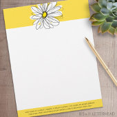 Geel en Witte Whimsical Daisy met de Tekst van de Custom Briefhoofd