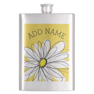 Geel en Witte Whimsical Daisy met de Tekst van de  Flacon