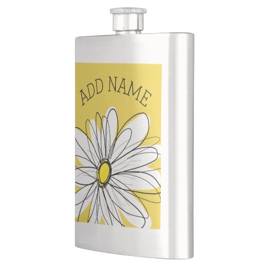Geel en Witte Whimsical Daisy met de Tekst van de  Flacon (Links)