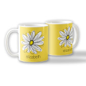 Geel en Witte Whimsical Daisy met de Tekst van de  Koffiemok