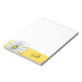 Geel en Witte Whimsical Daisy met de Tekst van de  Notitieblok (Linkerzijde)