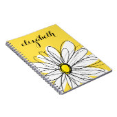 Geel en Witte Whimsical Daisy met de Tekst van de Notitieboek (Rechterzijde)