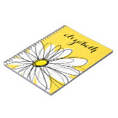 Geel en Witte Whimsical Daisy met de Tekst van de Notitieboek (Linkerzijde)