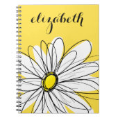 Geel en Witte Whimsical Daisy met de Tekst van de Notitieboek (Voorkant)