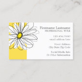 Geel en Witte Whimsical Daisy met de Tekst van de  Visitekaartje (Achterkant)