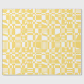 Geel- en witwaspapier met moderne kringloop cadeaupapier (Vlak)