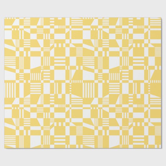 Geel- en witwaspapier met moderne kringloop cadeaupapier (Vlak)