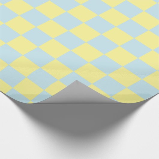 Geel en zacht blauw cadeaupapier (Hoek)