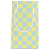 Geel en zacht blauw klein cadeauzakje (Voorkant)